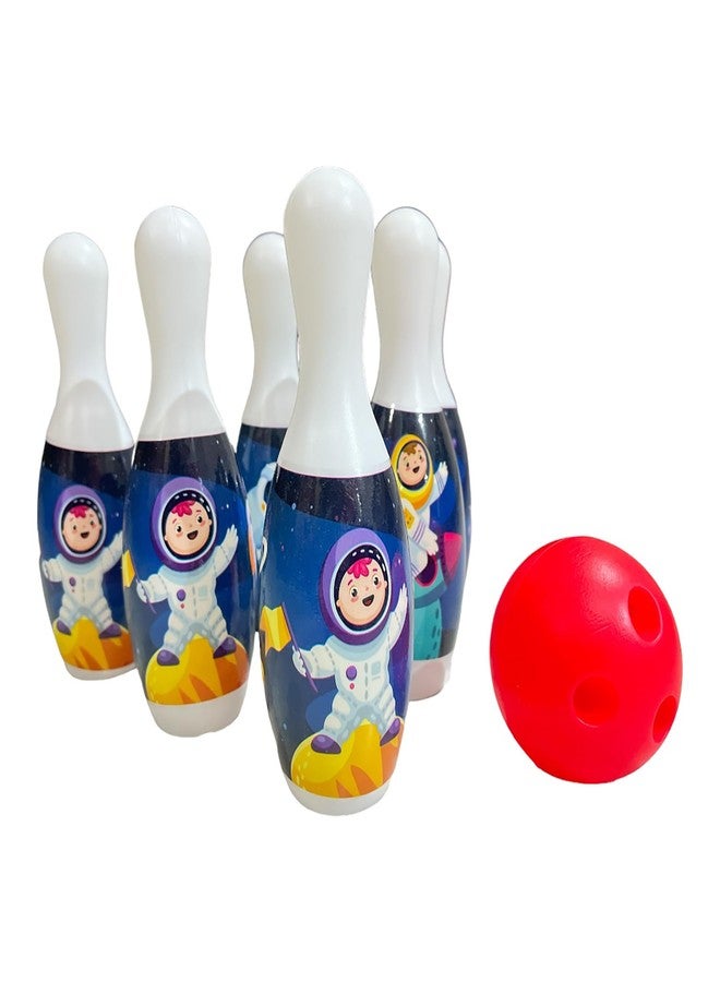 DISILA TRADERS Bowling Pin Game Toy Set for Kids -6 Colorful Pins, 1 Soft Balls - Fun Indoor and Outdoor Play for Boys and Girls - Image 1